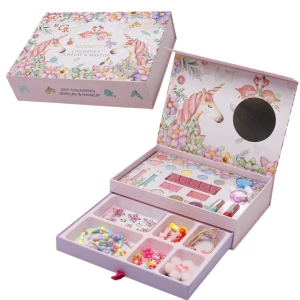 Produse cosmetice pentru copii și organizator cu 2 compartimente „unicorn”