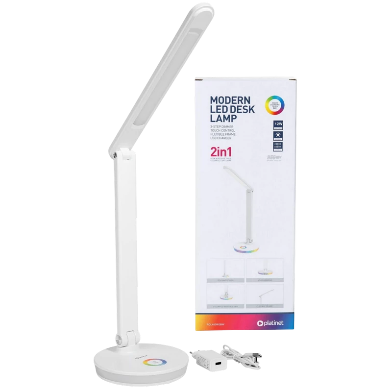 Lampa de birou platinet pdl400rgb, alb 11