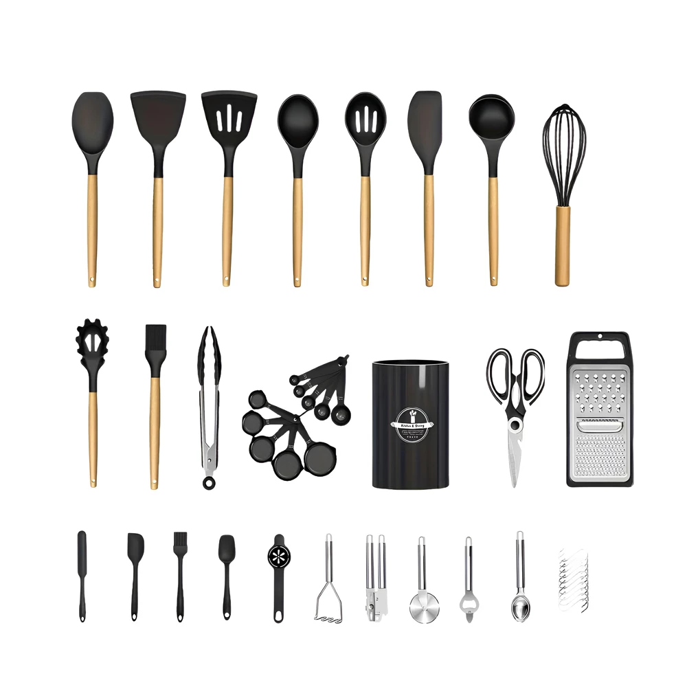 Kitchen Utensils 44 Pcs Set, Black 2