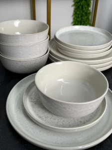 SET FARFURII 12 PIESE, CERAMICA LIGHT MARBLE (S211--31)
