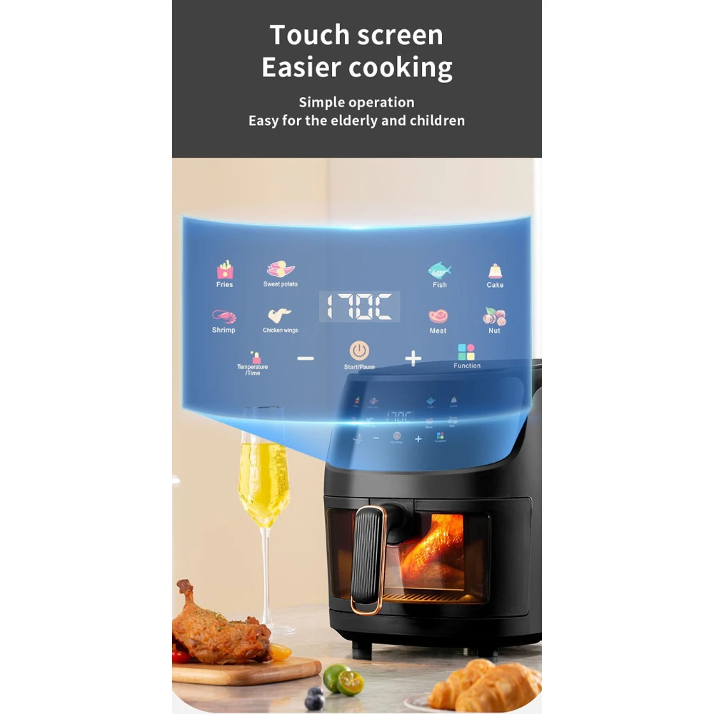 Teska air fryer tk-606d, 8l, 2400w, черный 3