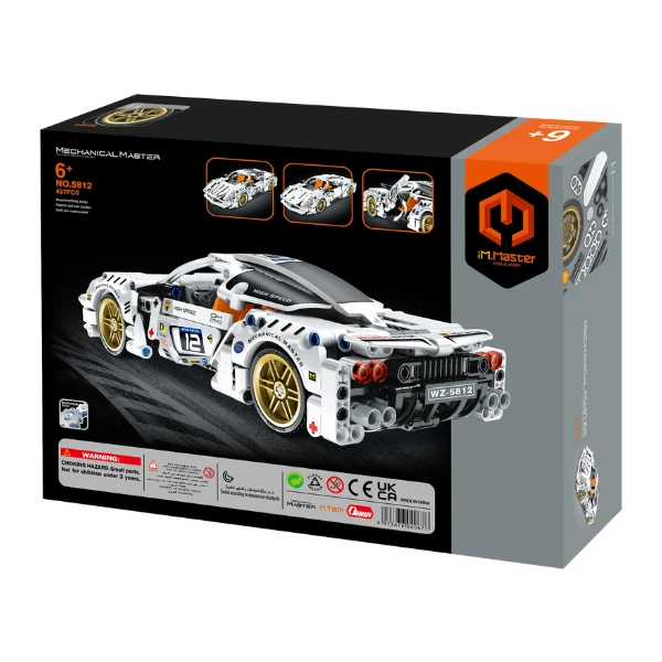 Set de construcție im master mechanical master „supercar alb”, cu inerție, 437 piese 7