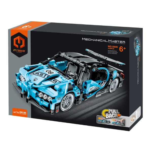 Set de construcție im master mechanical master „supercar albastru”, cu inerție, 422 piese 3