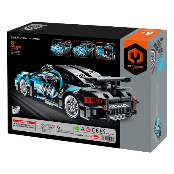 Set de construcție im master mechanical master „supercar albastru”, cu inerție, 422 piese 6