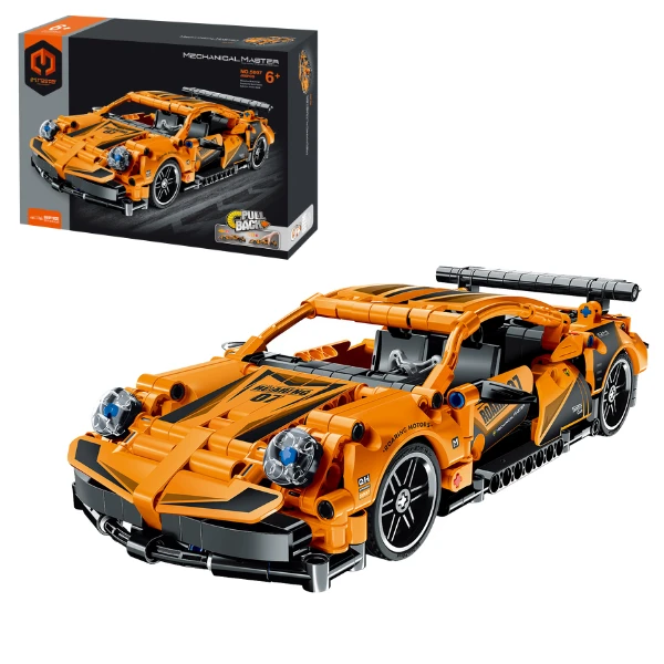 Set de construcție im master mechanical master „supercar portocaliu”, cu inerție, 490 piese 2