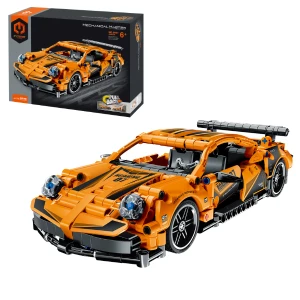 Set de construcție im master mechanical master „supercar portocaliu”, cu inerție, 490 piese