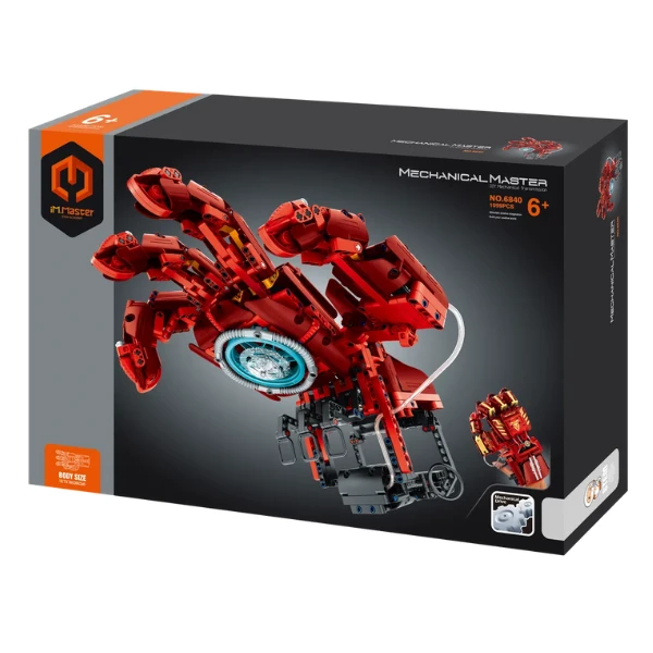 Set de construcție im master mechanical master „mănușa iron man”, 1099 piese 8