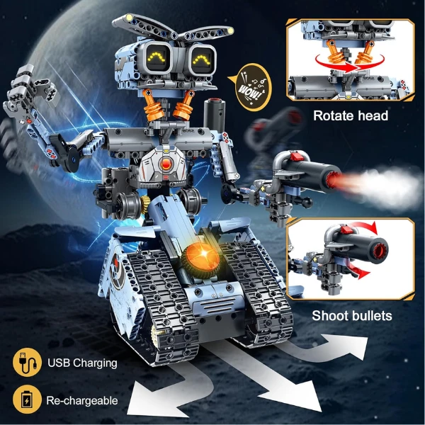Set de construcție 5 în 1, im master mechanical master „robot-transformer”, cu telecomandă, 687 piese 9