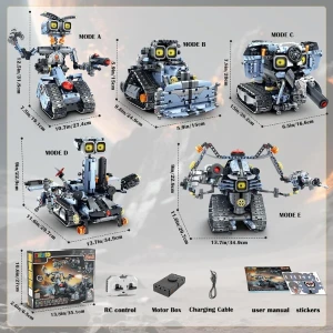 Set de construcție 5 în 1, im master mechanical master „robot-transformer”, cu telecomandă, 687 piese Thumbnail 11