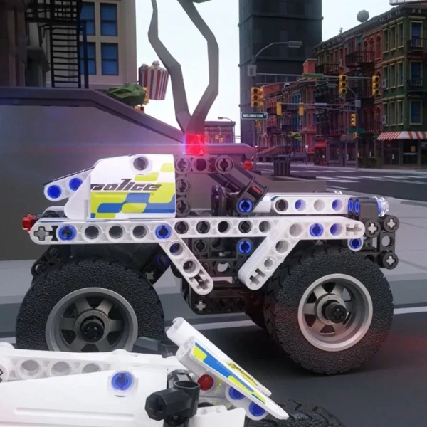 Set de construcție im master mechanical master „mașină de poliție”, cu inerție, 199 piese 5