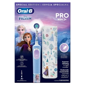 Электрическая зубная щетка braun oral-b vitality pro kids frozen, голубой Thumbnail 2