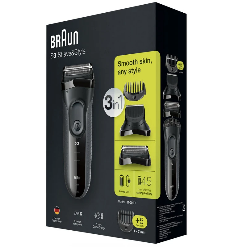 Электробритва мужская braun series 3 shave&style, чёрный 3