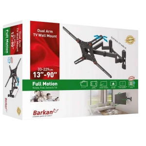 Suport de perete înclinat și pivotant barkan bm464, negru Thumbnail 2