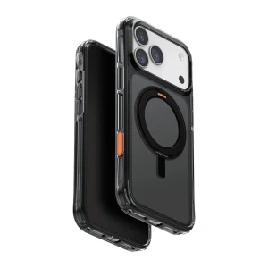 Uniq case for iphone 17 pro max (2025) 6.9 hybrid swivix with 360 rotating kickstand, carbon black