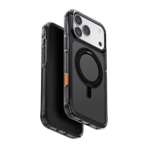 Uniq Case for iPhone 17 Pro Max (2025) 6.9 Hybrid Swivix with 360 Rotating Kickstand, Carbon Black Thumbnail 1