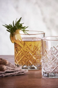 Набор из 4 стеклянных стаканов с классическим дизайном для виски, 345 мл (1203550)