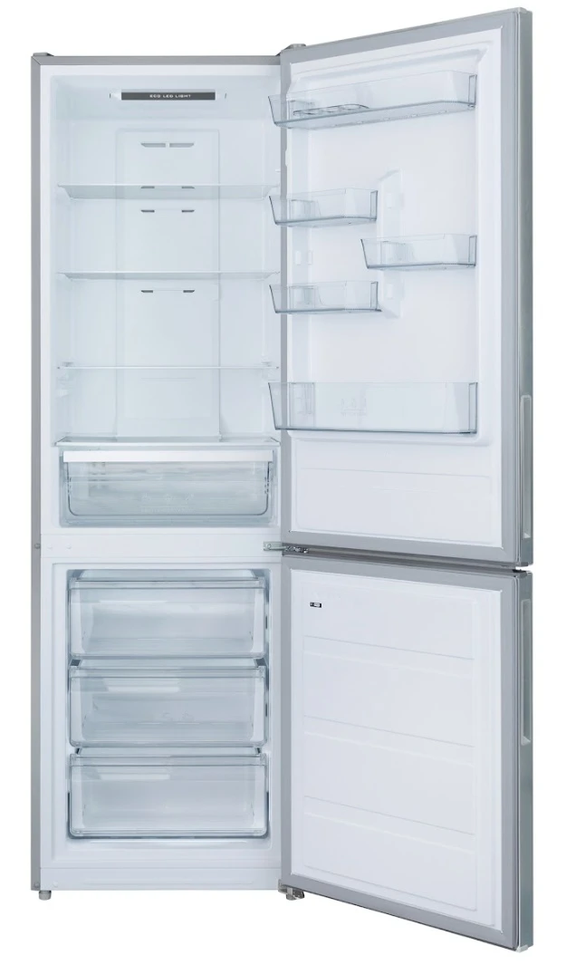 Frigider daewoo dnf-310mex-1 310l (86l+224l), 188cm, total no frost, clasa e, inox, decongelare automata, super freeze, control electronic, iluminare 3