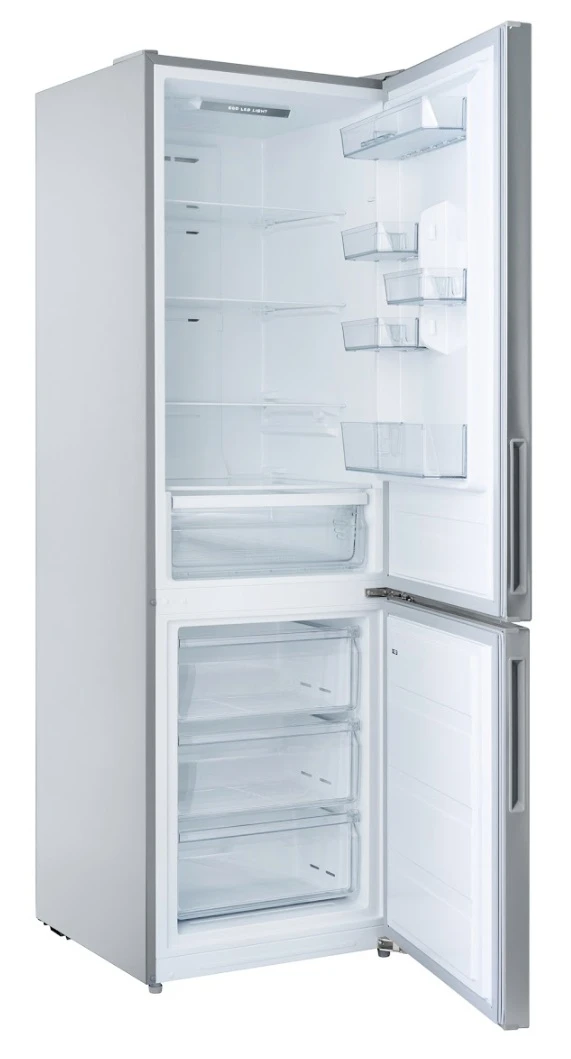 Frigider daewoo dnf-310mex-1 310l (86l+224l), 188cm, total no frost, clasa e, inox, decongelare automata, super freeze, control electronic, iluminare 4