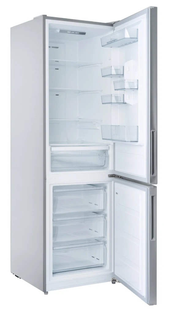 Frigider daewoo dnf-310mex-1 310l (86l+224l), 188cm, total no frost, clasa e, inox, decongelare automata, super freeze, control electronic, iluminare 3