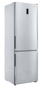 Frigider daewoo dnf-310mex-1 310l (86l+224l), 188cm, total no frost, clasa e, inox, decongelare automata, super freeze, control electronic, iluminare