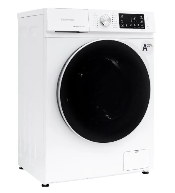 Masina de spalat rufe daewoo dwd-fv5021-5,  8 kg / 1200rpm, 48cm, clasa a, motor inverter, display, usa dubla neagra, 16 program, alb 2