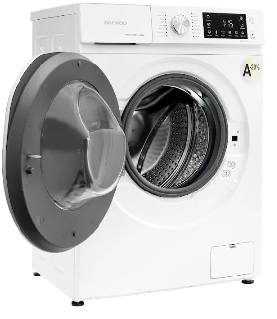 Masina de spalat rufe daewoo dwd-fv5021-5,  8 kg / 1200rpm, 48cm, clasa a, motor inverter, display, usa dubla neagra, 16 program, alb 3