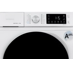 Masina de spalat rufe daewoo dwd-fv5021-5,  8 kg / 1200rpm, 48cm, clasa a, motor inverter, display, usa dubla neagra, 16 program, alb Thumbnail 5