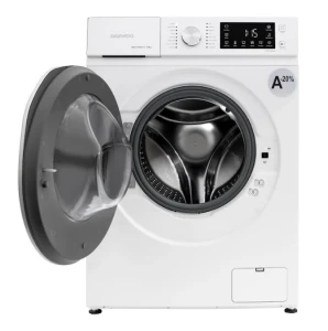 Masina de spalat rufe daewoo dwd-fv5021-5,  8 kg / 1200rpm, 48cm, clasa a, motor inverter, display, usa dubla neagra, 16 program, alb