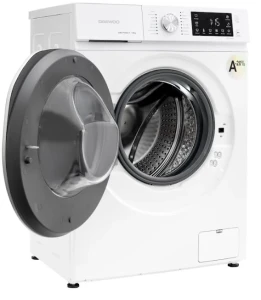 Masina de spalat rufe daewoo dwd-fv5021-5,  8 kg / 1200rpm, 48cm, clasa a, motor inverter, display, usa dubla neagra, 16 program, alb Thumbnail 3