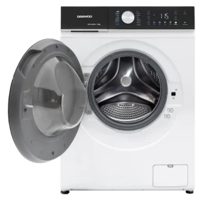 Masina de spalat rufe daewoo dwd-cs8014,  8 kg / 1400rpm, 48cm, clasa a, motor inverter, display, panou negru + usa dubla neagra, 16 program, alb Thumbnail 2