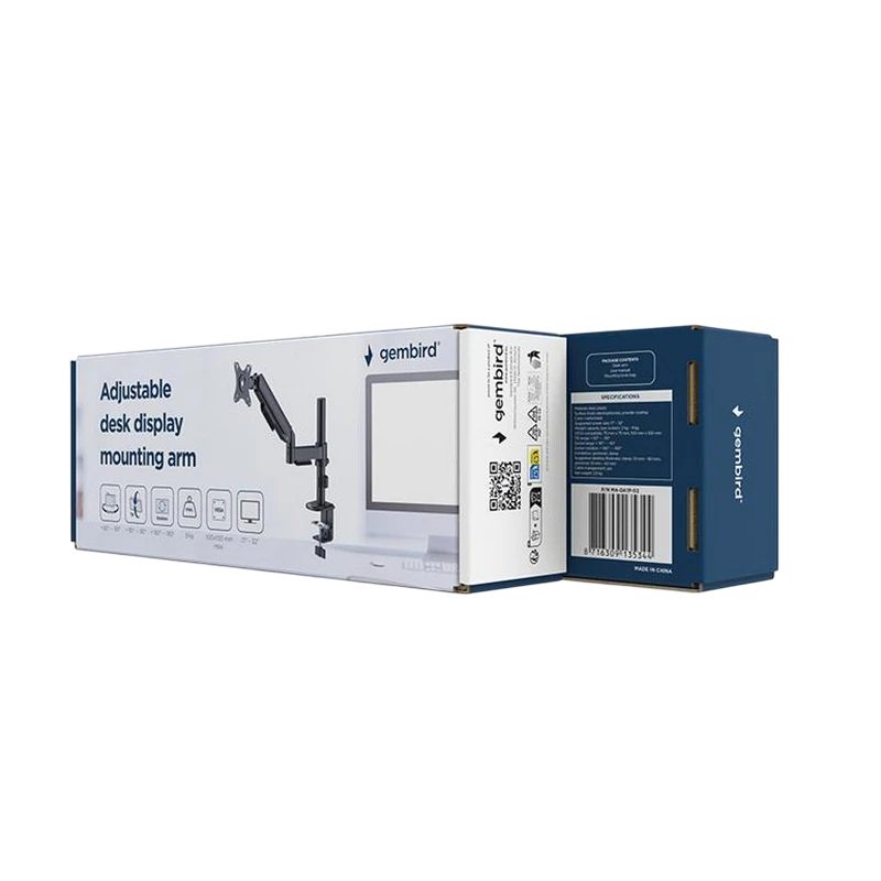 Настольный кронштейн для монитора gembird ma-da1p-02, черный 4