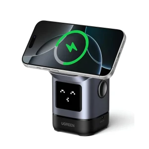 Ugreen uno 2-в-1 магнитное беспроводное зарядное устройство 15w, серый Thumbnail 2