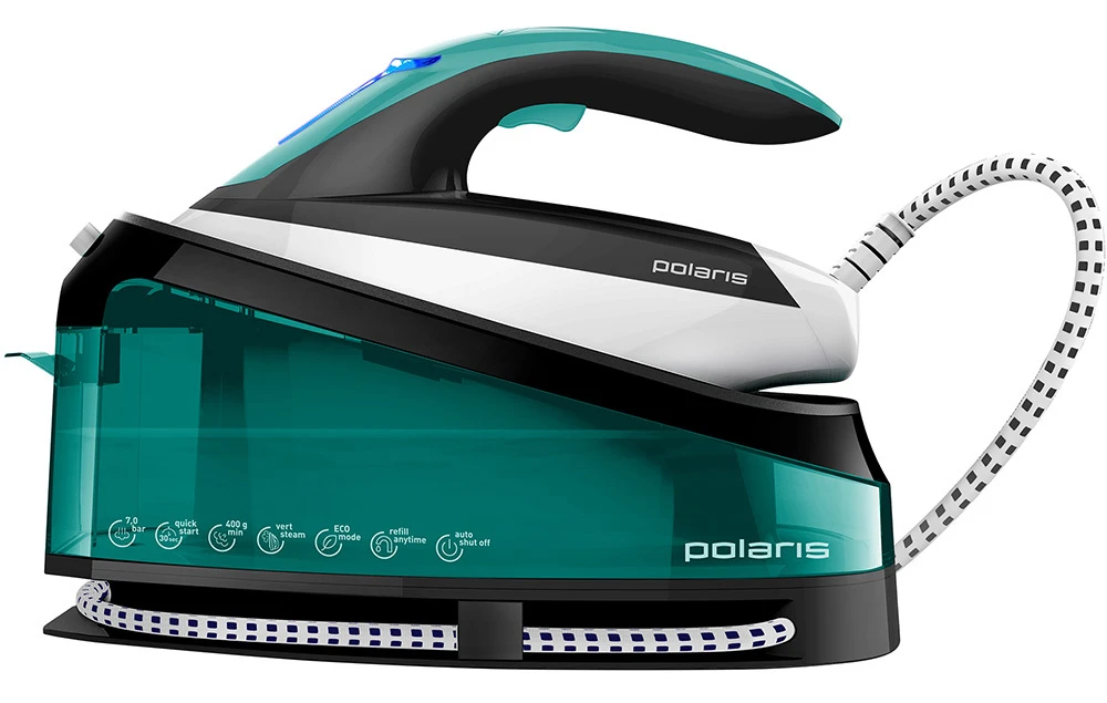 Утюг с парогенератором polaris pss7510k, 3000вт, зелёный | белый 14