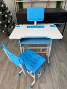 Столик со стулом для детей, белый & синий, 70×45 см (cn06)