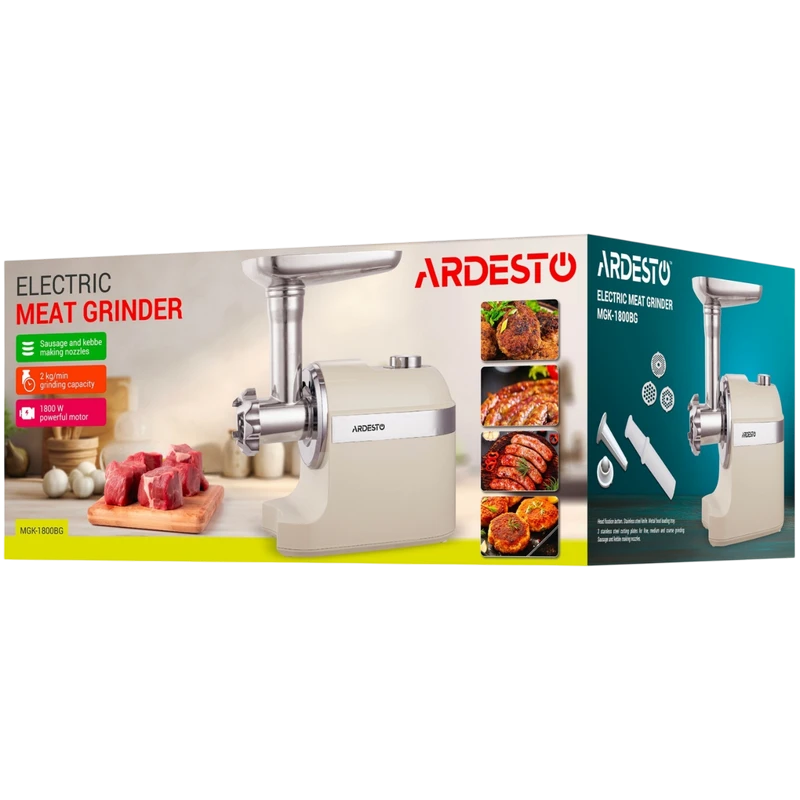 Mașină de tocat carne ardesto mgk-1800bg, bej 8