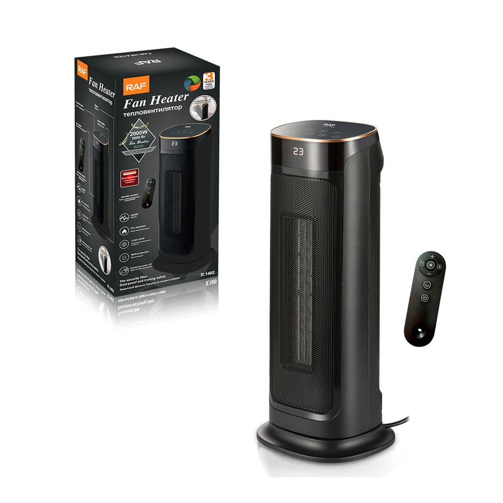 Raf fan heater with remote control, r.1402, 2000w, black 3