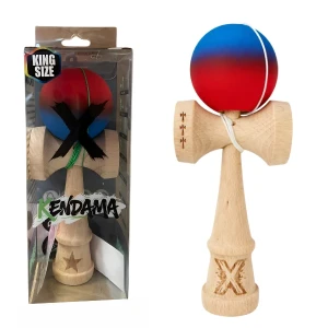 "kendama x original", 7 x 6 x 18 cm, albastru-roșu