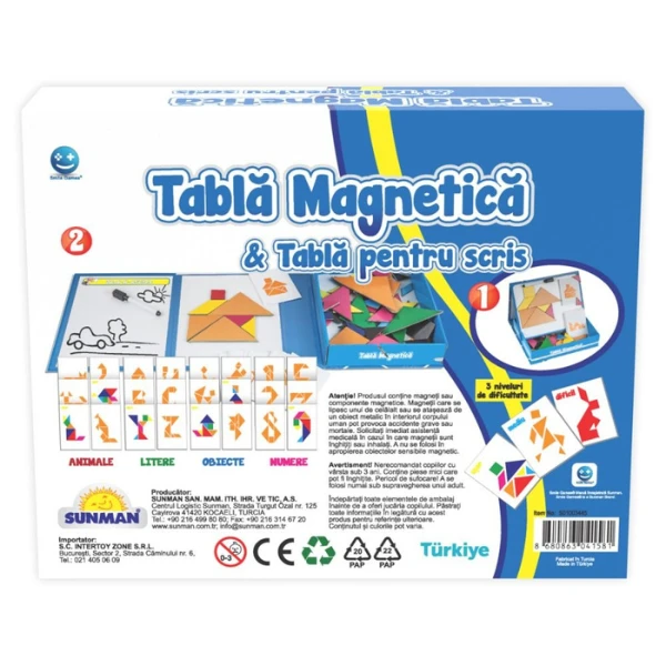 Joc educativ 2 în 1 "tablă magnetică și tablă pentru scris", ro. 8