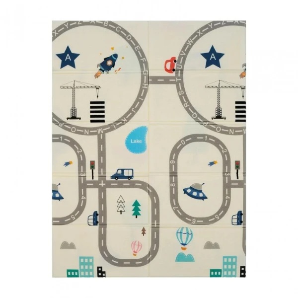 Covoras educativ cu 2 fete din spumă (trafic rutier), 180 x 120 x 1 cm 3