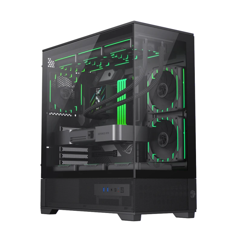 Компьютерный корпус gamemax vista 2 ab, midi-tower, без блока питания, чёрный 2