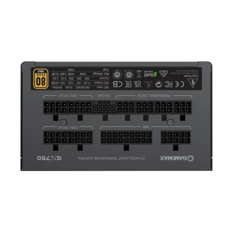 Блок питания для компьютеров gamemax gx-750 pro, 750вт, atx, полностью модульный 8