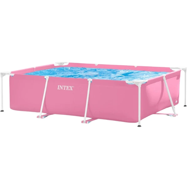 Intex piscină rectangular frame 220х150х60сm, 1622l, cadru metalic, roz 3