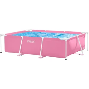 Intex piscină rectangular frame 220х150х60сm, 1622l, cadru metalic, roz