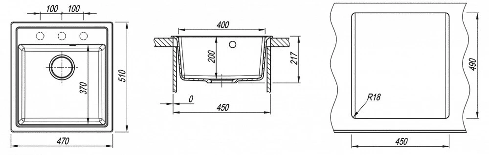 Кухонная мойка dr.gans nica 470 (серый) 4