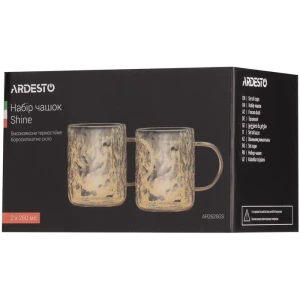 Set cupe ardesto shine ar2626gs, 260 ml, 2 bucs, aur Thumbnail 3