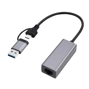 Сетевой адаптер cablexpert a-usb3ac-lan2g-01, usb type-a (m) - usb type-c (f), 0,15м, серый