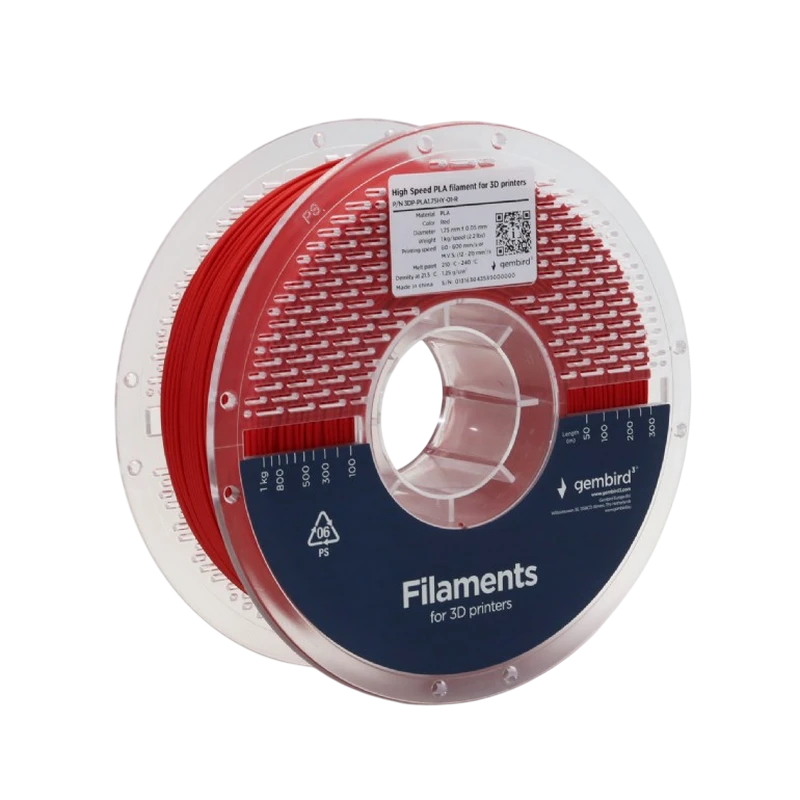 Filament pentru imprimantă 3d gembird 3dp-pla1.75hy-01-r, pla, roșu, 1.75 mm, 1kg 2