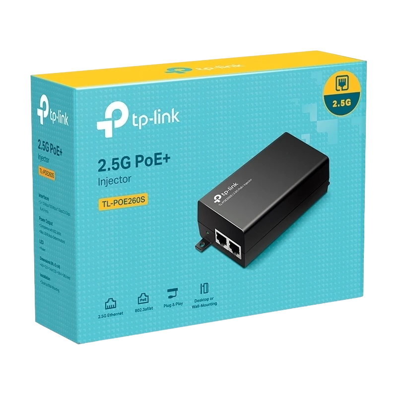 Injector poe tp-link poe260s, 802.3af/at poe 2