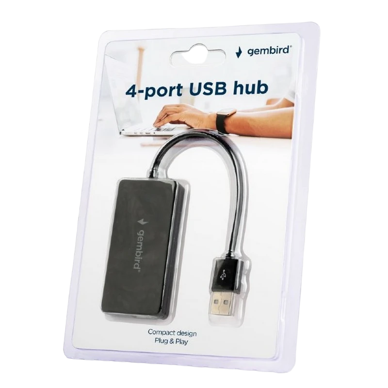Usb-концентратор gembird uhb-u2p4-04, чёрный 6