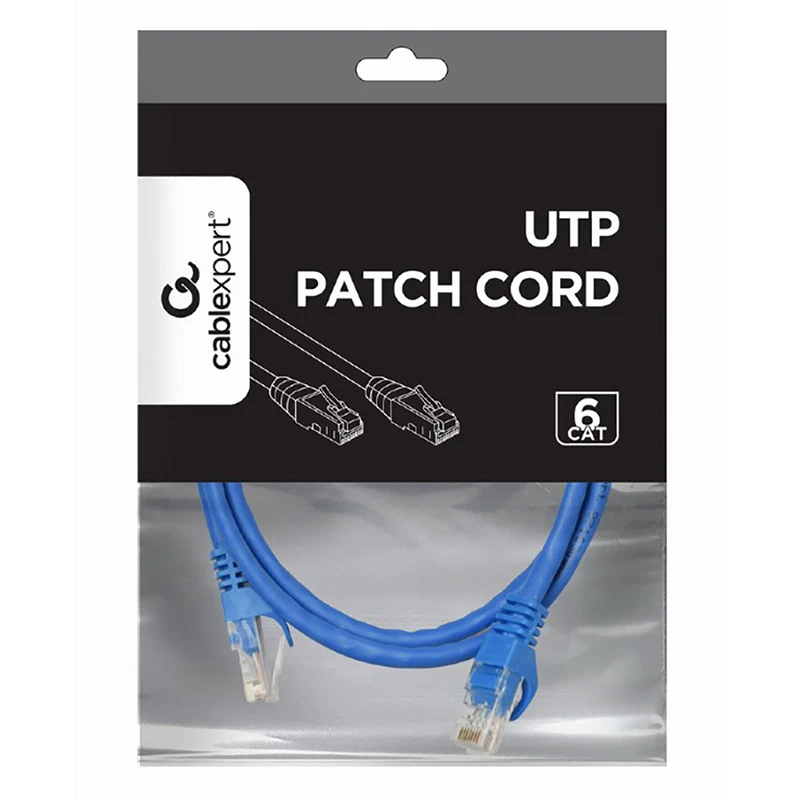 Patch cord cablexpert pp6u-0.5m/b, cat6 utp, 0,5m, albastru 6